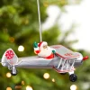 Animated Tree Topper, Black Santa's Biplane Circles The Tree