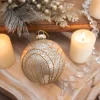 4” Art Deco Pattern Antique Glass Ball Ornament