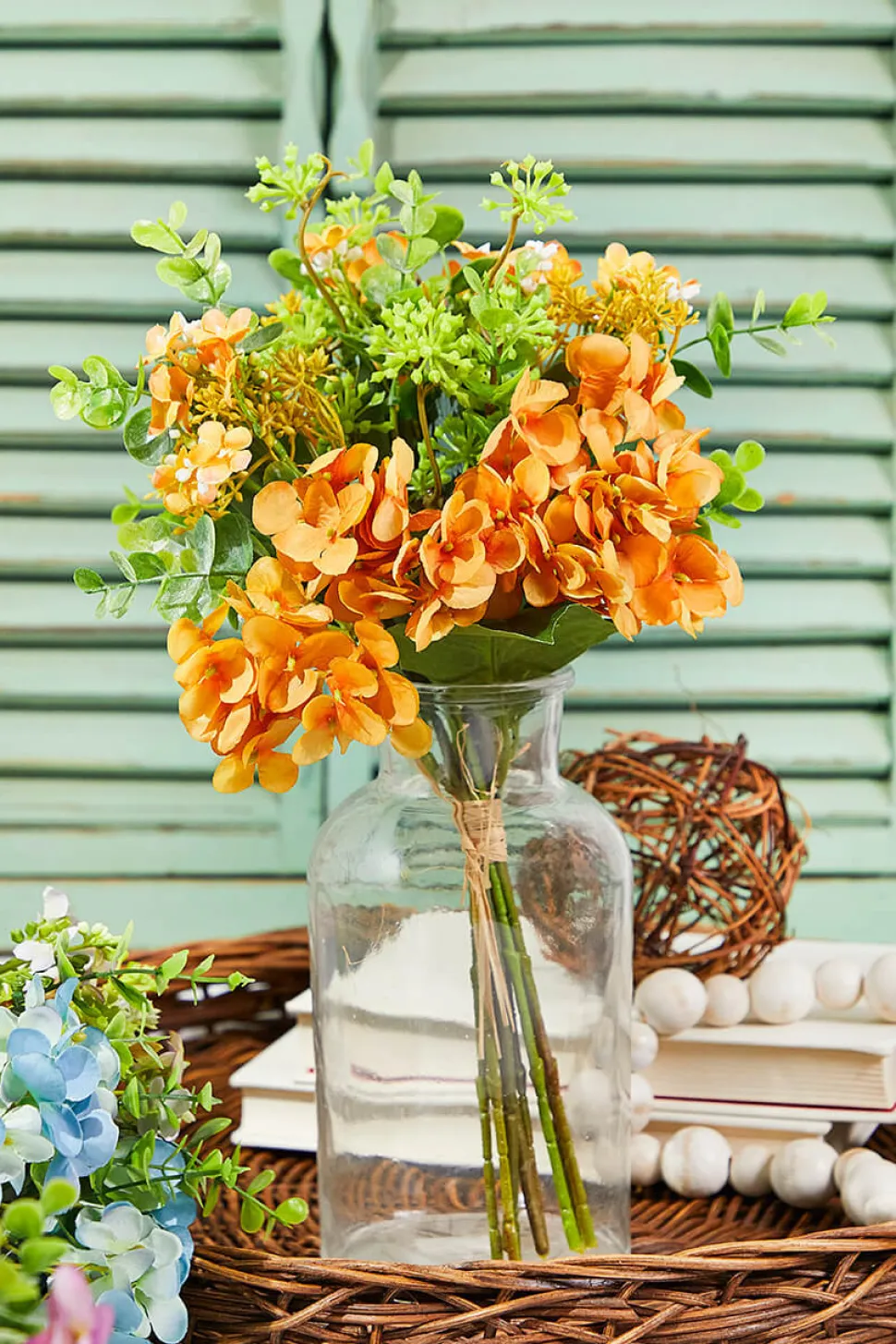 14" Artificial Hydrangea/Berry Bush Spray