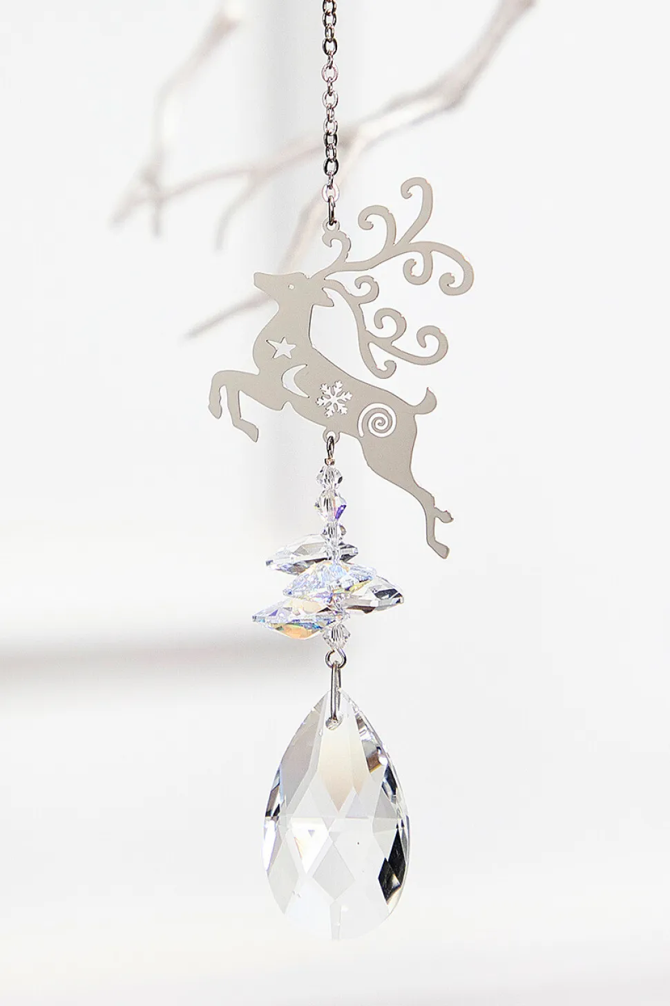 4.5” Aurora Borealis Reindeer Suncatcher