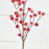 26” Beaded Crabapple Spray - Red