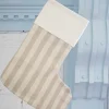 Beige Stocking with Brown Stripes