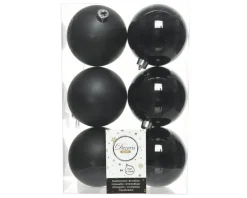 Black Assorted 8cm Shatterproof - Set of 6