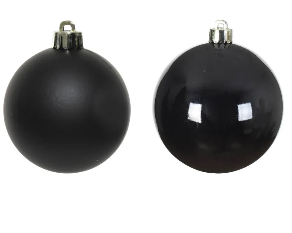 Black Assorted 8cm Shatterproof - Set of 6