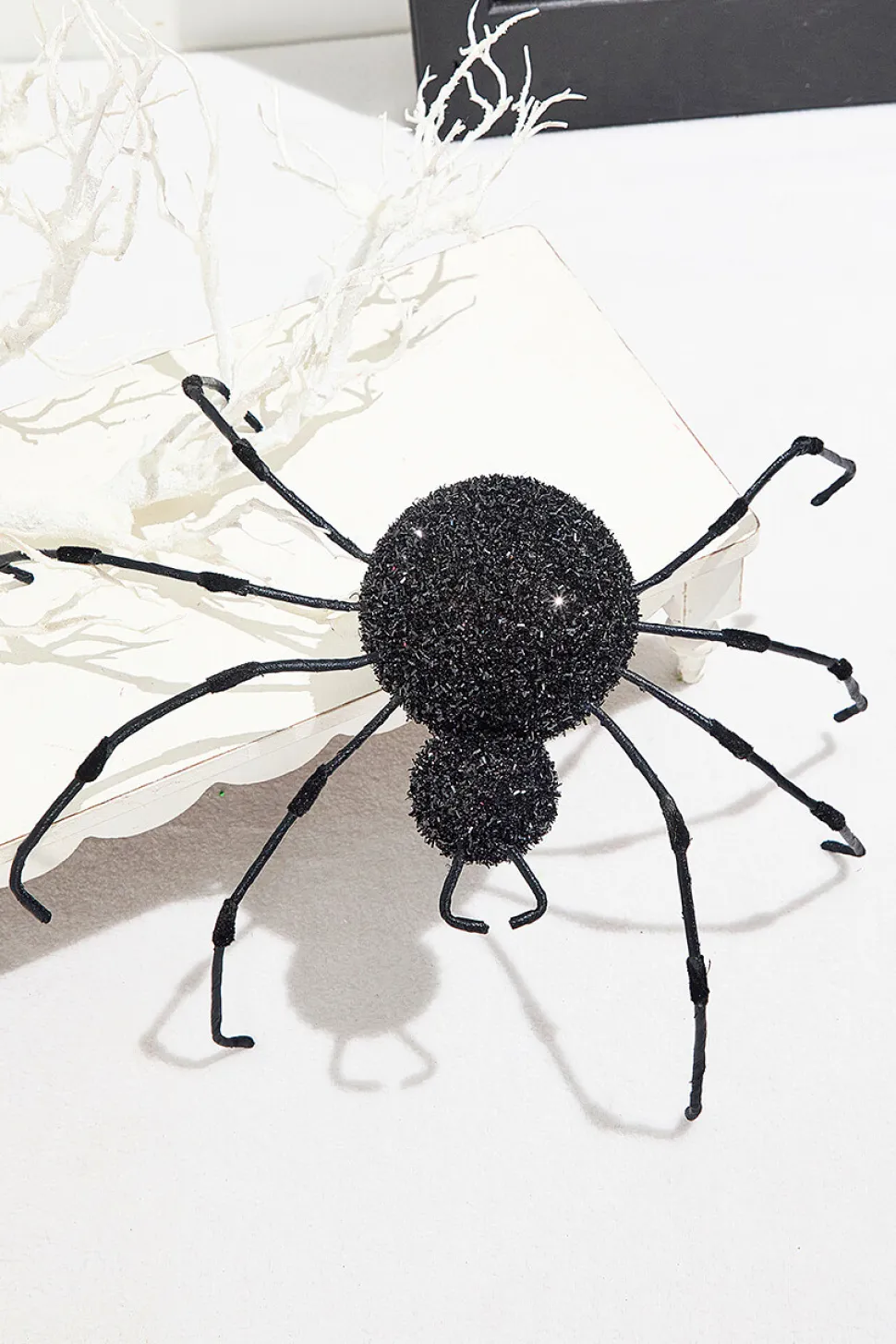 16" Black Frizzy Spider