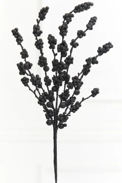 26" Black Glitter Berries Spray