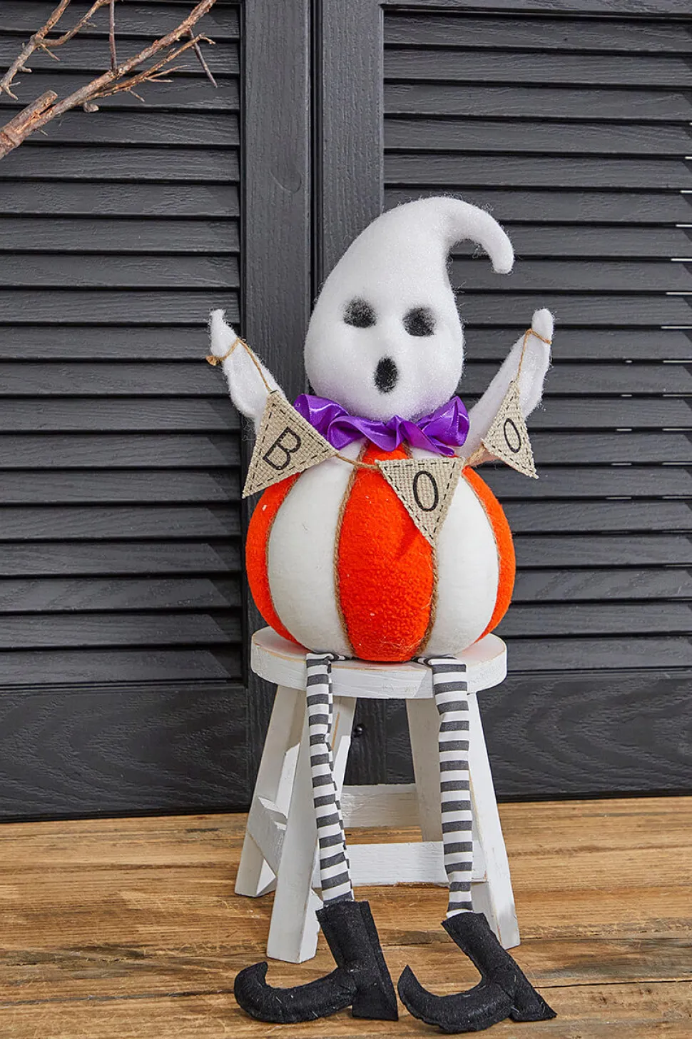 21” Boo Ghost Pumpkin Decor