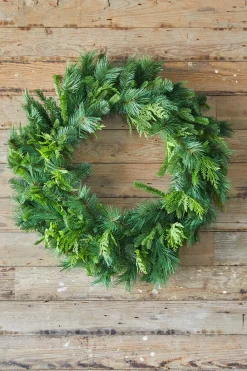 36" Bristle Pine With Natural Touch Evergreen Wreath