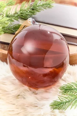 6" Brown Glass Blown Ornament