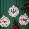 Buffalo Check Metal Holiday Design Christmas Ornaments