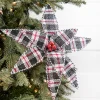 24" Burlap Plaid Poinsettia Stem