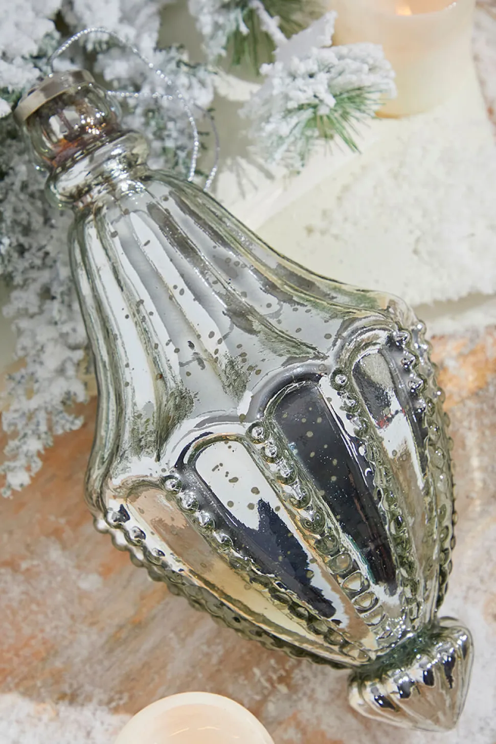 10" Catherdral Antique Mercury Glass Ornament