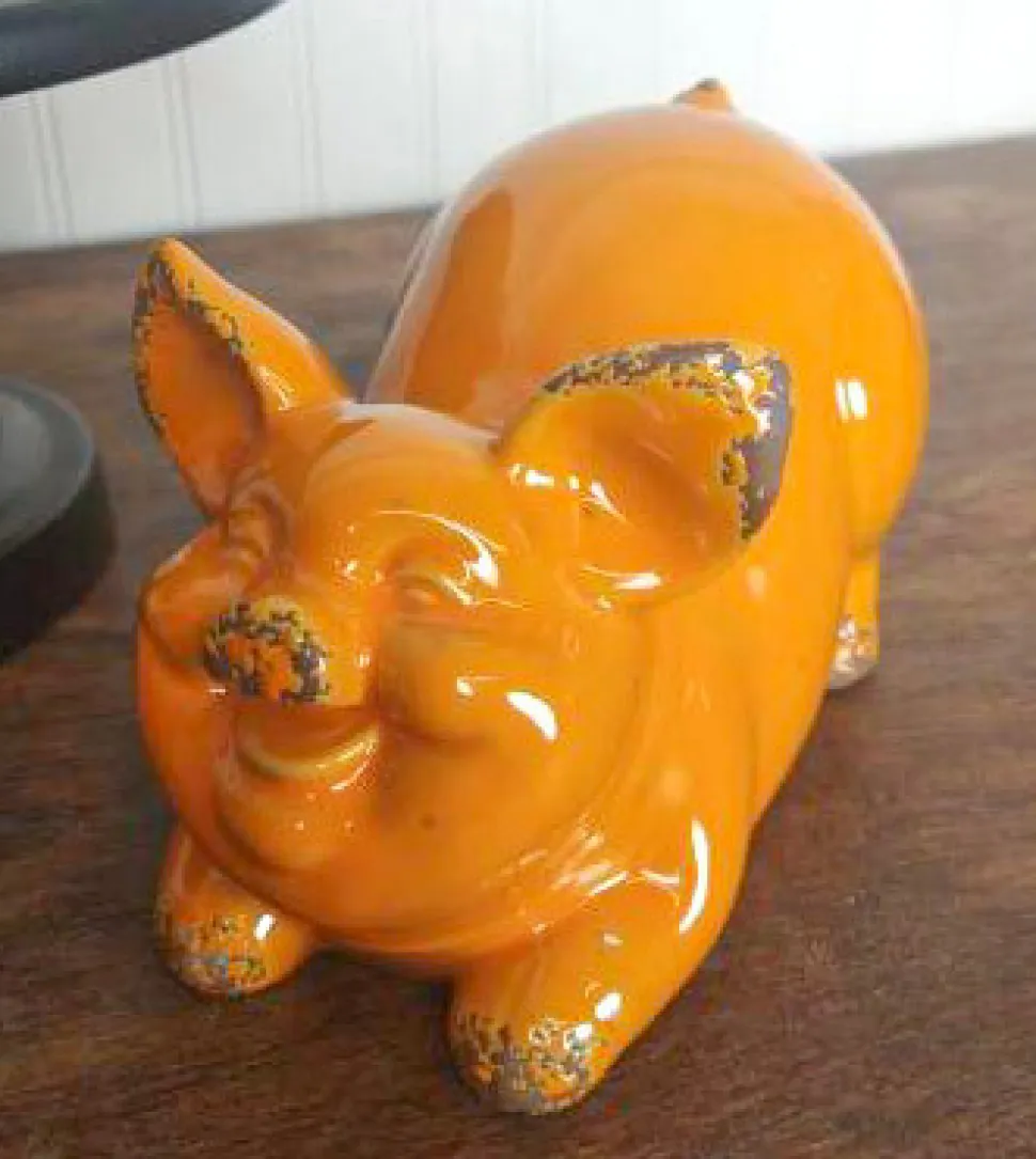 8.4” Ceramic Jolly Harvest Pig