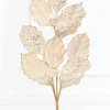 27" Champagne Glitter Berry Leaf Spray