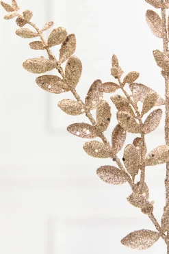 30" Champagne Glitter Eucalyptus Spray