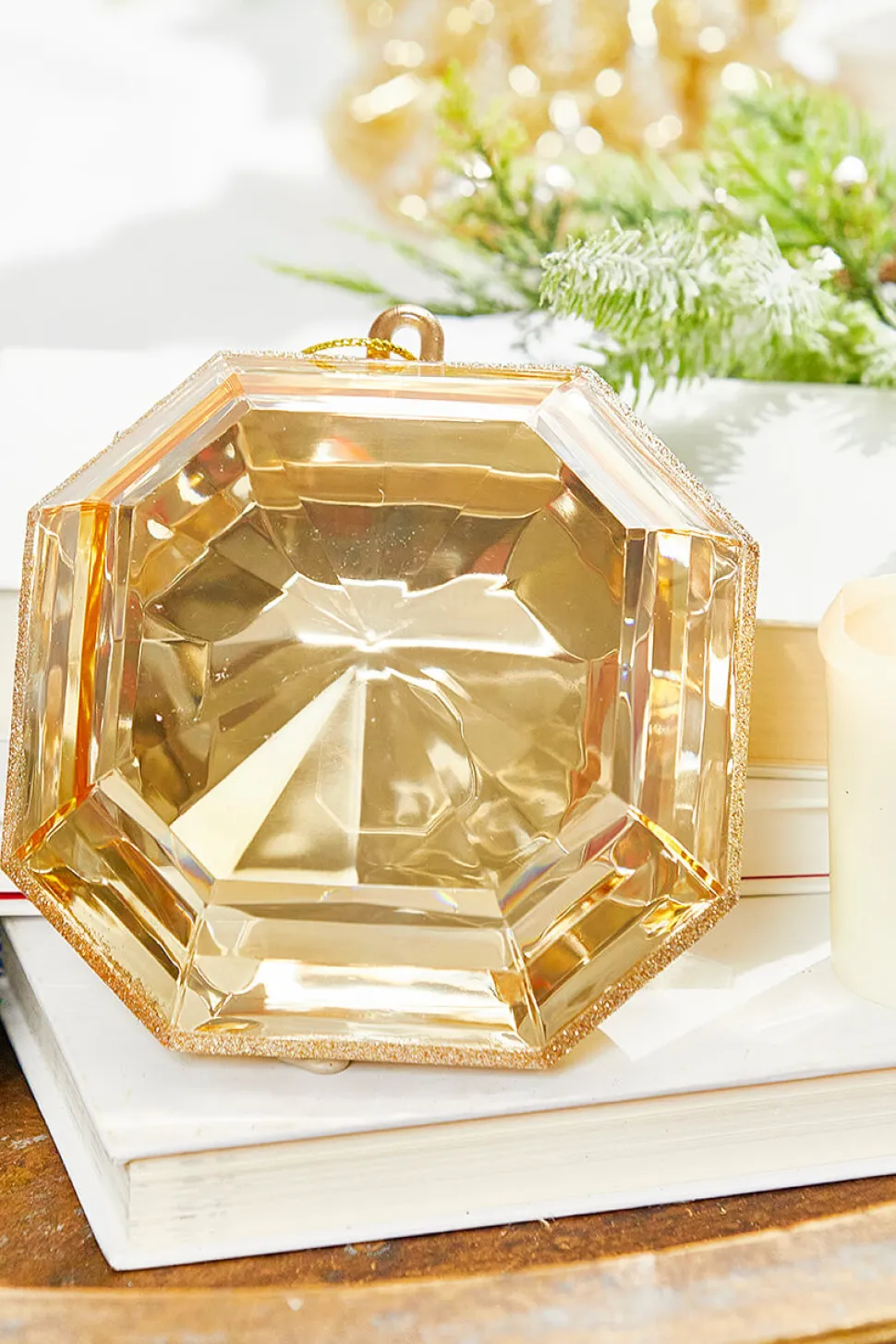 6” Champagne Jewel Ornament