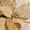 19" Champagne Metallic Poinsettia Stem