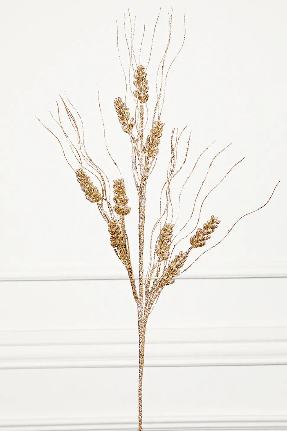 36.5" Champagne with Glitter Grass Spray