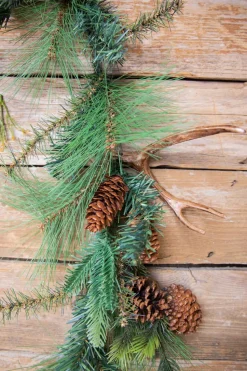 6’ Christmas Pine & Antler Garland
