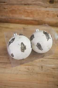 15 Cm Birch Ball Christmas Ornaments-Set of 2