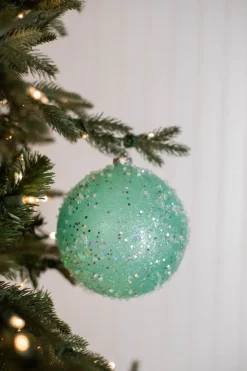 15cm Ice Sugared Gumdrop Ball Ornament Mint Green