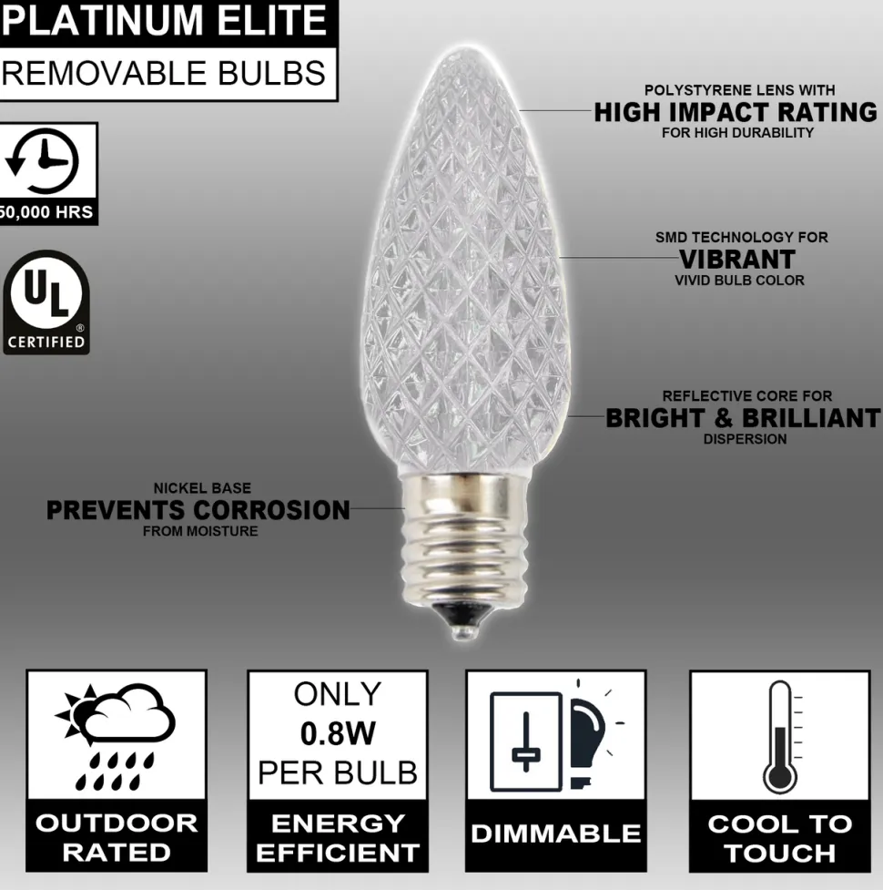 C9 Platinum Elite LED SMD Bulb (25 bulbs/bag) - Faceted, Cool White