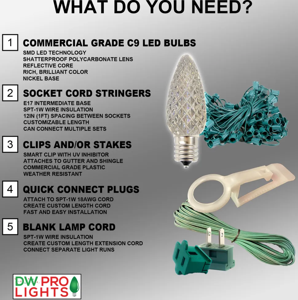 C9 Wonderful LED SMD Bulb (25 bulbs/bag) - Faceted, Warm White