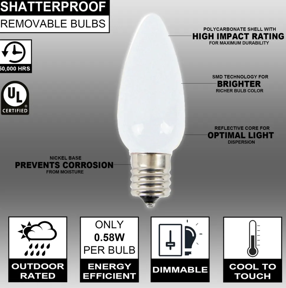 C9 Wonderful LED SMD Bulb (25 bulbs/bag) - Frosted, Pure White