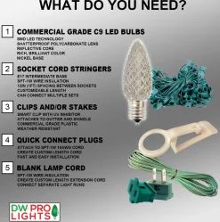 C9 Wonderful LED SMD Bulb (25 bulbs/bag) - Frosted, Red