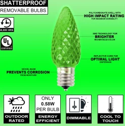 C9 Wonderful LED SMD Bulb (25 bulbs/bag) - Faceted, Green