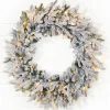 36" Deluxe Flocked Wreath With Warm White LED Lights
