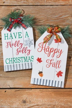 13.7” Double-Sided Christmas/Fall Wall Decor
