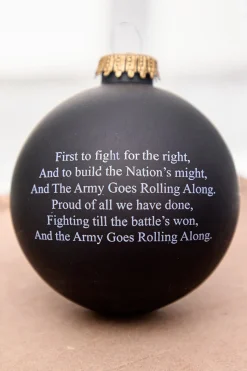 3.25" Ebony U.S . Army Logo & Song Glass Ball Ornament