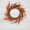 7” Faux Autumn Grass Candle Ring