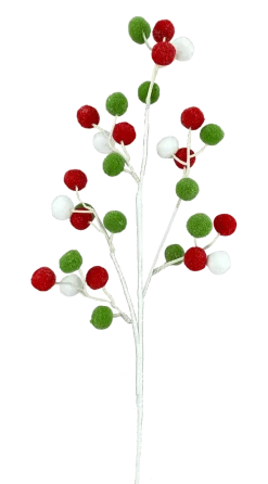 28” Felt Ball Spray - Red/White/Green