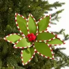 24" Felt Poinsettia with Peppermint Edge