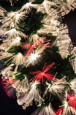 24" Fiber Optic Wreath - Multicolor with White