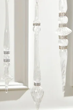 12" Finial Glass with Jewels Ornament