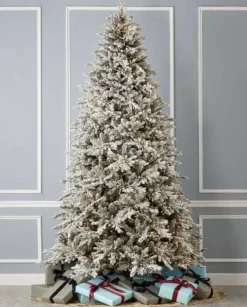7.5' Flocked Dandan Pine Tree with 2200 Warm White LED Lights