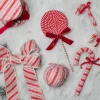 10” Frosty Candy Cane with Bow Ornament