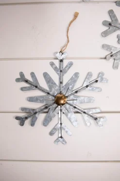 8” Galvanized Metal Snowflake Ornament