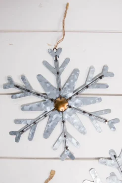 8” Galvanized Metal Snowflake Ornament