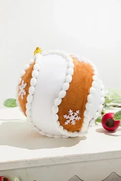 5" Gingerbread Swirl Ball Ornament
