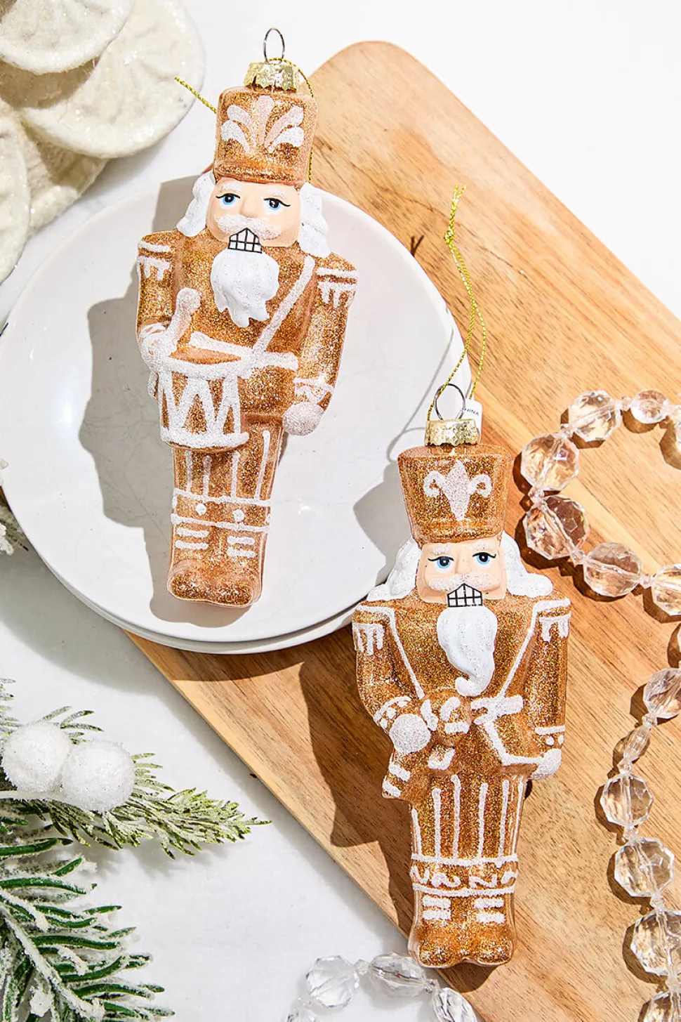 6.5" Glass Gingerbread Soldier Ornament