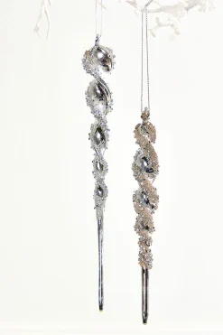 7.5" Glass Icicle Ornament
