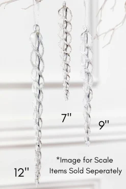 9" Glass Icicle Ornament - Medium