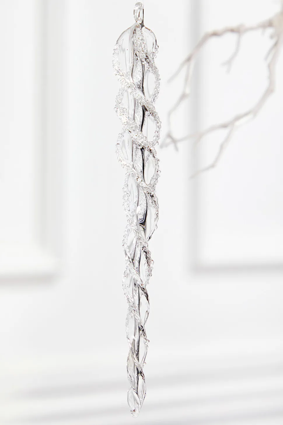 9" Glass Icicle Ornament - Medium