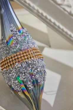 10" Glass Iridescent Jewel Finial Large Ornament