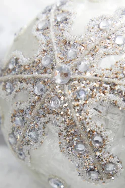 4" Glitter Ball/Finial Snowflake Ornament