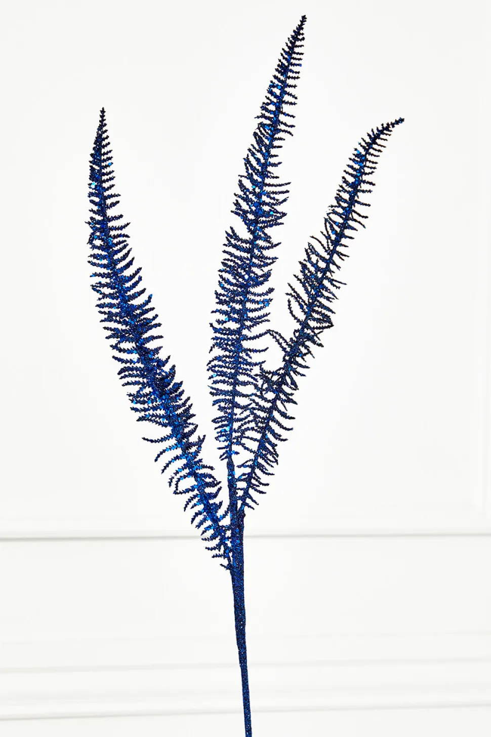 35" Glitter Fern Spray - Midnight Blue